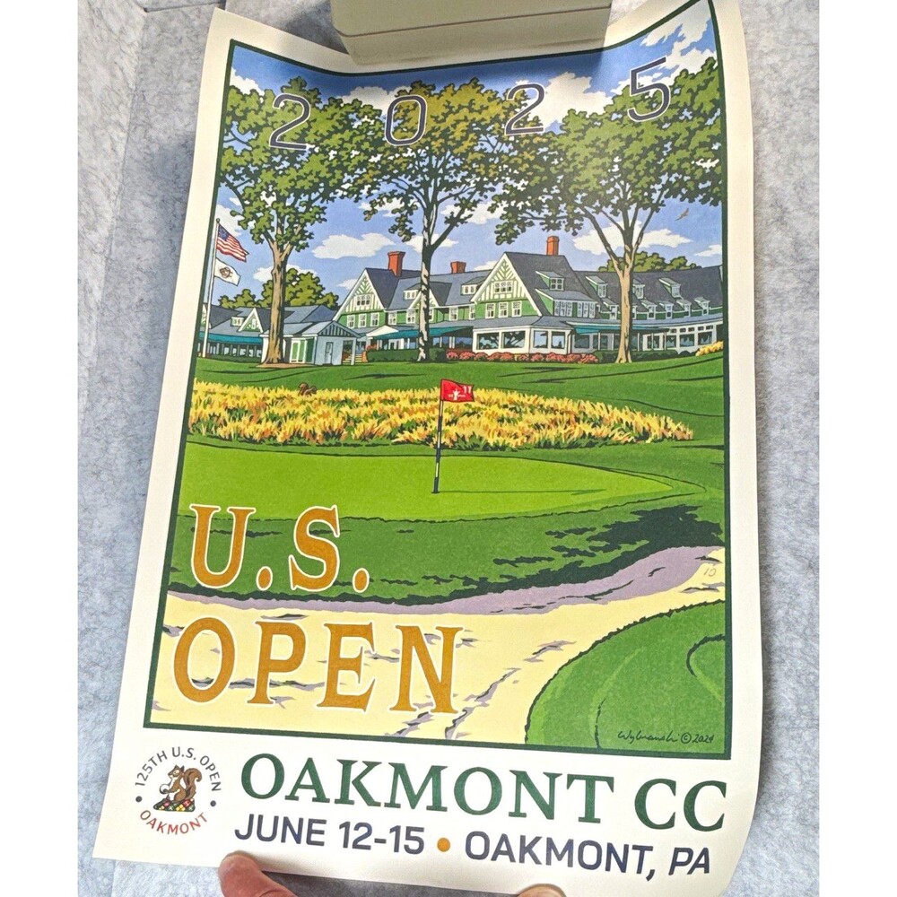 2025 U.S. Open Oakmont CC Mini Poster 12x18 Lee Wybranski Unframed